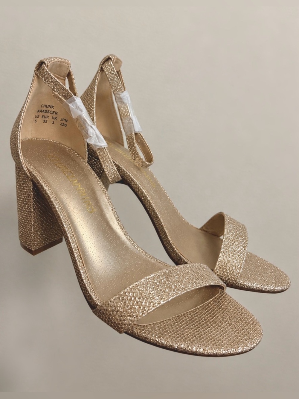 Women’s Gold High Heels Size 5